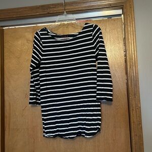 Isabel & Ingrid Black & White Maternity Striped Long Sleeve Top